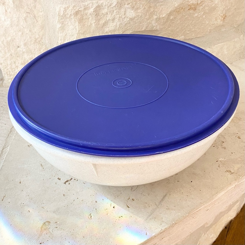Vintage Tupperware Fix-N-Mix 26 Cup Bowl with #224 lid Blue